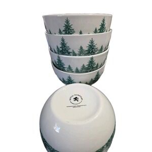 Royal Norfolk Woodland Pine Christmas Tree cereal Soup bowls Set Of 6 New
